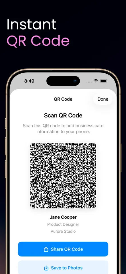 Business Card Generator QR screenshot 3
